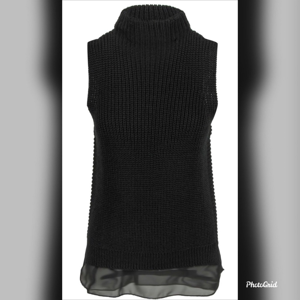 Bishop+Young black knit tunic w/ attached shirt